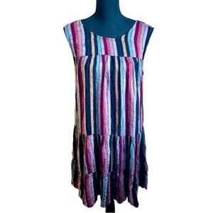 VELVET by Graham & Spencer Striped Sleeveless Midi Dress Size S